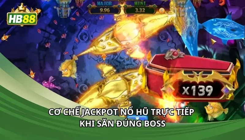 Cơ chế Jackpot nổ hũ trực tiếp khi săn đúng boss