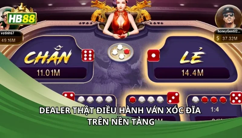 Dealer thật điều hành ván xóc đĩa trên nền tảng