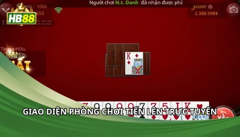 Giao diện phòng chơi tiến lên trực tuyến