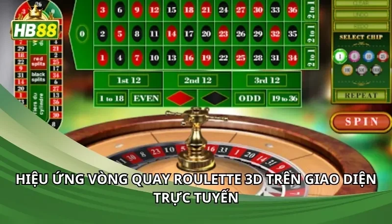 Hiệu ứng vòng quay Roulette 3D trên giao diện trực tuyến