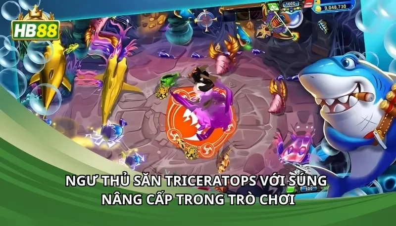Ngư thủ săn Triceratops với súng nâng cấp trong trò chơi